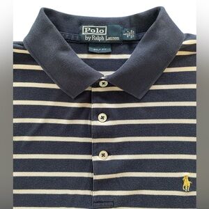 Men's Polo Ralph Lauren Golf Fit Pima Cotton Polo Shirt Blue & White Size Large
